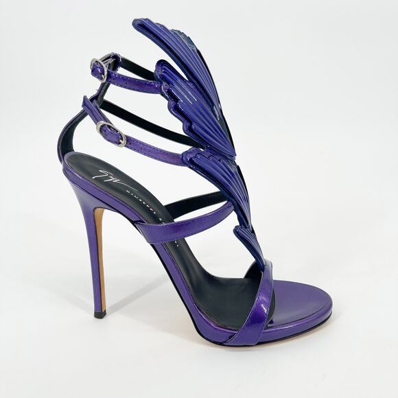 Giuseppe Zanotti Metallic Purple Cruel Alien Wing Stiletto Heel Sandals IT 37 - Picture 3 of 13